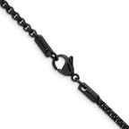 Chisel Stainless Steel Polished Blue and Grey IP-plated 2.5mm Box Chain