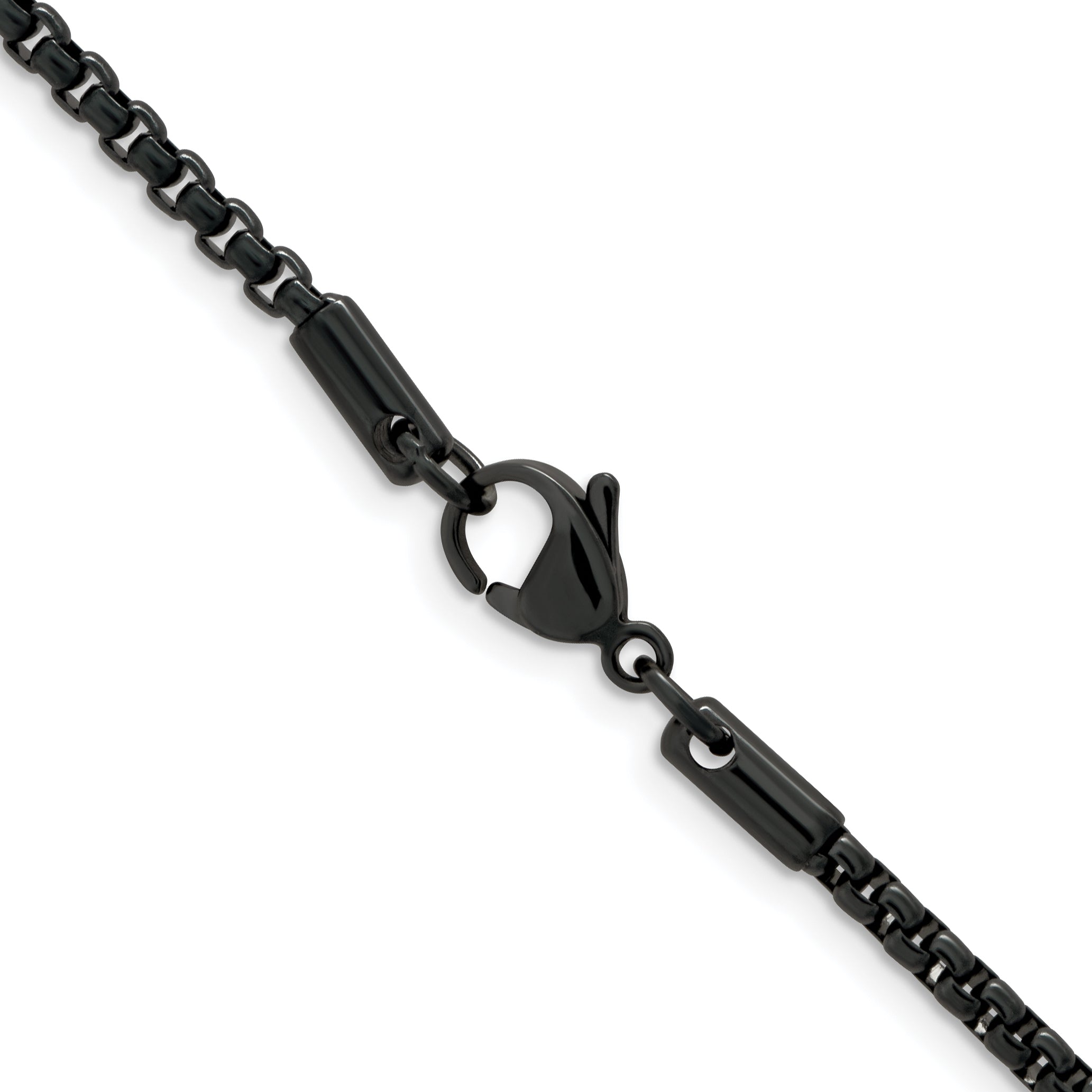 Chisel Stainless Steel Polished Blue and Grey IP-plated 2.5mm Box Chain
