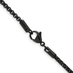 Chisel Stainless Steel Polished Blue and Grey IP-plated 2.5mm 22 inch Box Chain