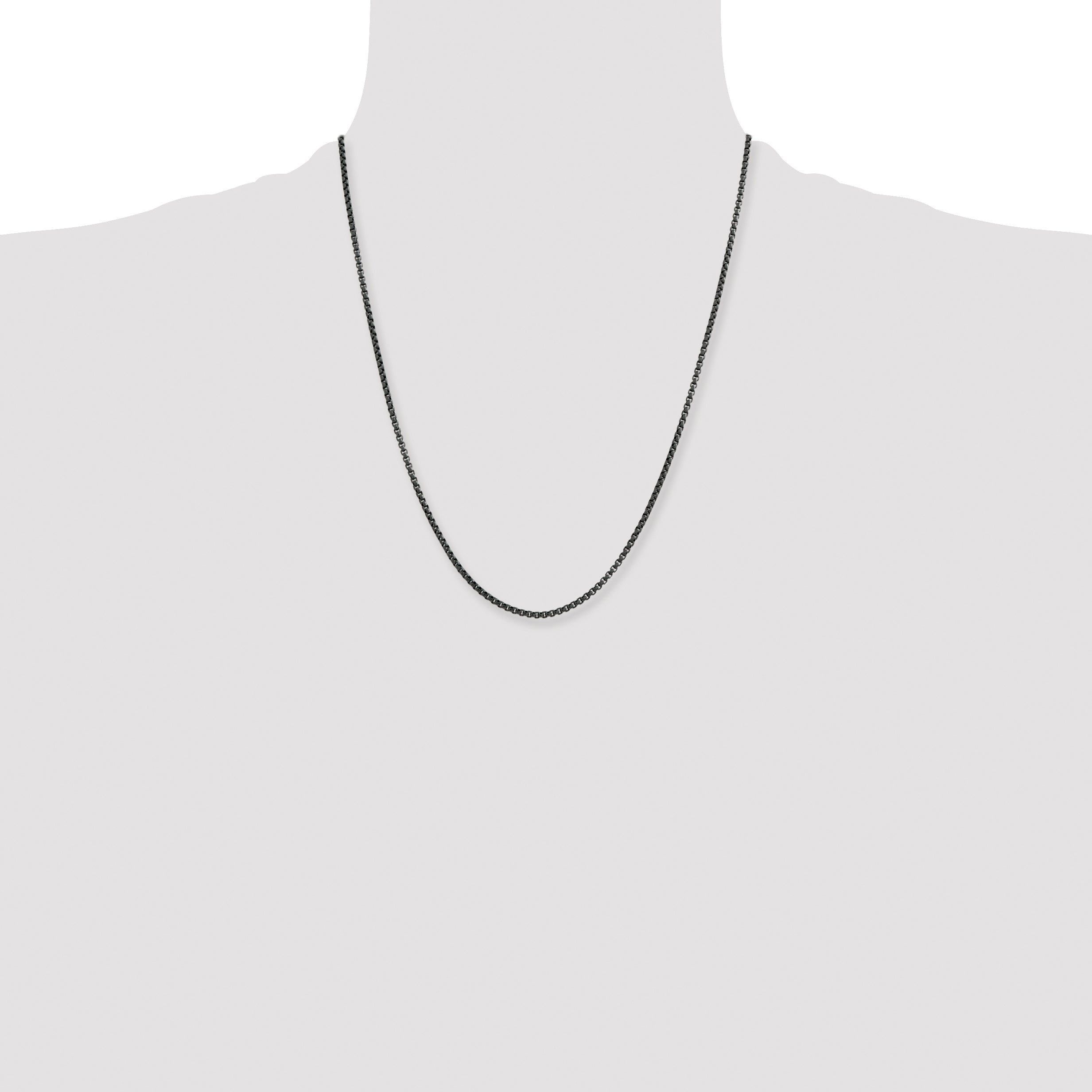 Chisel Stainless Steel Polished Blue and Grey IP-plated 2.5mm Box Chain