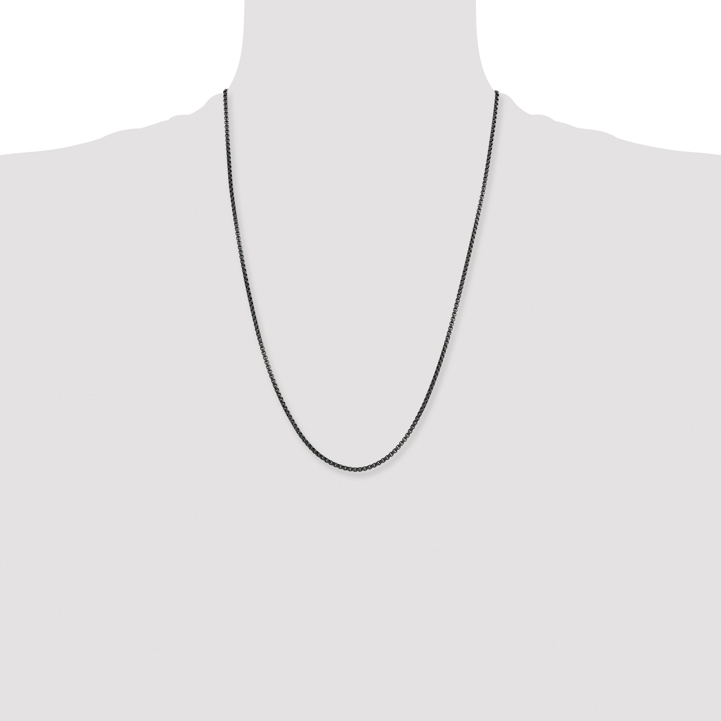 Chisel Stainless Steel Polished Blue and Grey IP-plated 2.5mm Box Chain