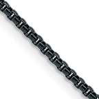 Chisel Stainless Steel Polished Blue and Grey IP-plated 2.5mm Box Chain