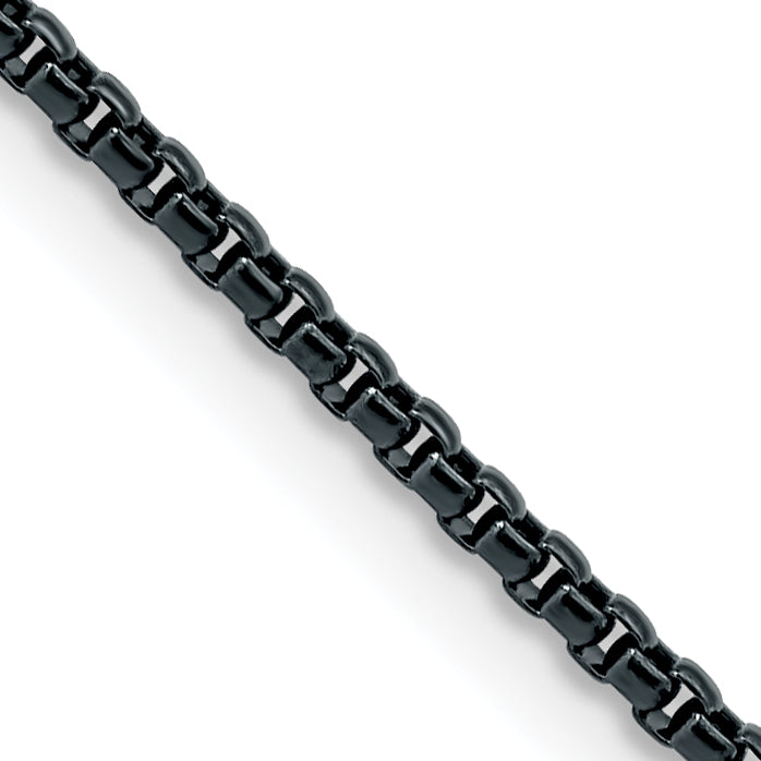 Chisel Stainless Steel Polished Blue and Grey IP-plated 2.5mm Box Chain