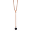 Stainless Steel Polished Rose IP w/Snowflake Stone w/2.5in ext Necklace