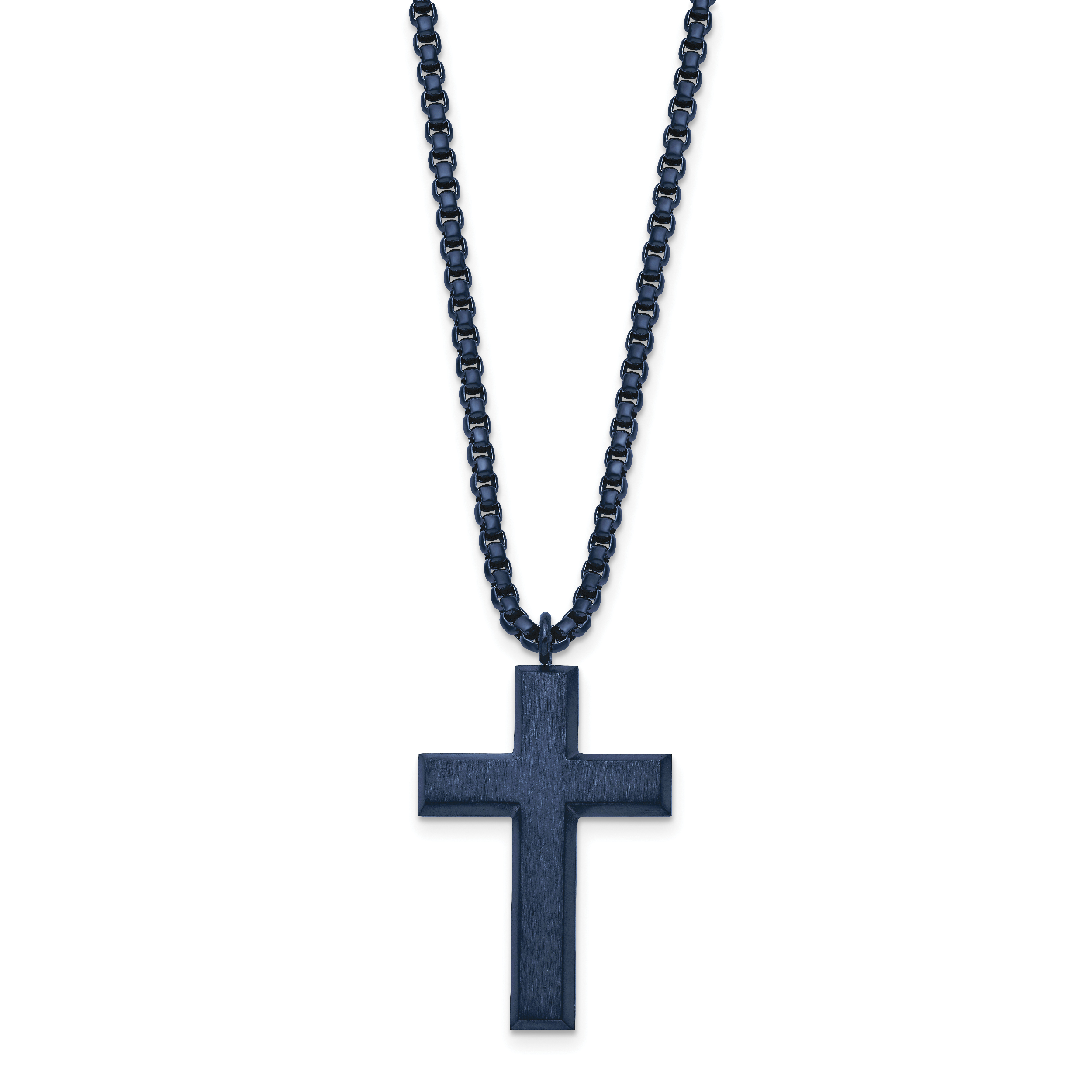 Cross Pendant Necklace in Grey IP-Plated Stainless Steel Secondary image