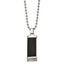 Chisel Stainless Steel Polished Black IP-plated with Preciosa Crystal Pendant on a 22 inch Ball Chain Necklace