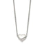 Chisel Stainless Steel Polished Heart on a 16.5 inch Cable Chain with a 2.5 inch Extension Necklace