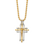 Chisel Stainless Steel Polished Yellow IP-plated Crucifix Pendant on a 24 inch Ball Chain Necklace
