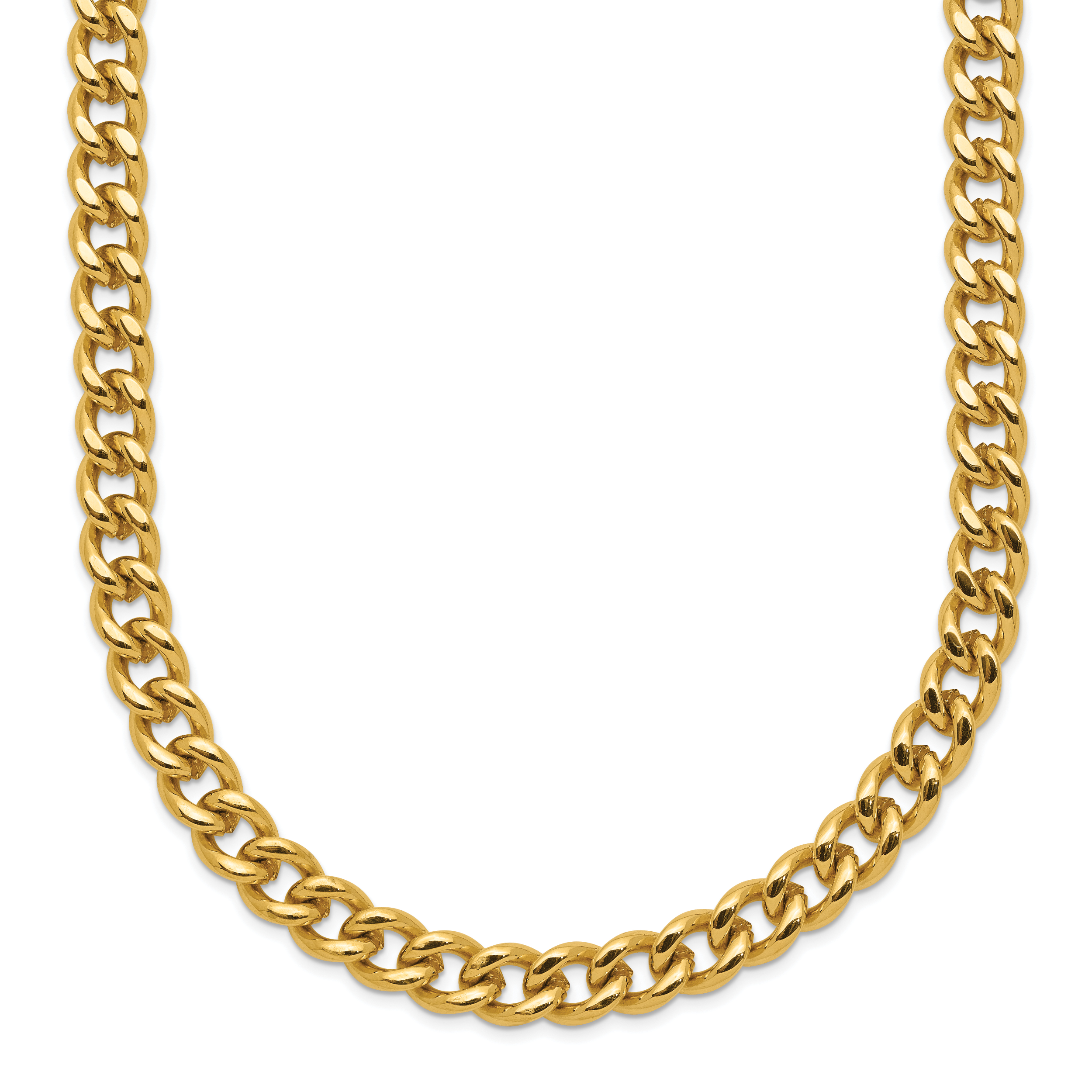 Chisel Stainless Steel Polished Yellow IP-plated 5mm 24 inch Curb Chain Necklace Main image