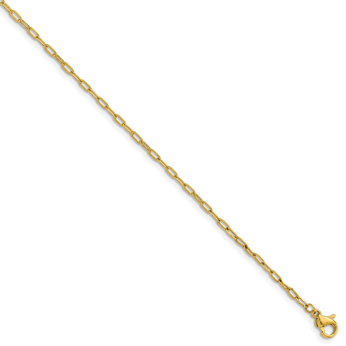 Chisel Elongated Paperclip Chain Necklace in Yellow IP-Plated Stainless Steel, 20 Inch - Sophia Jewelers Main image