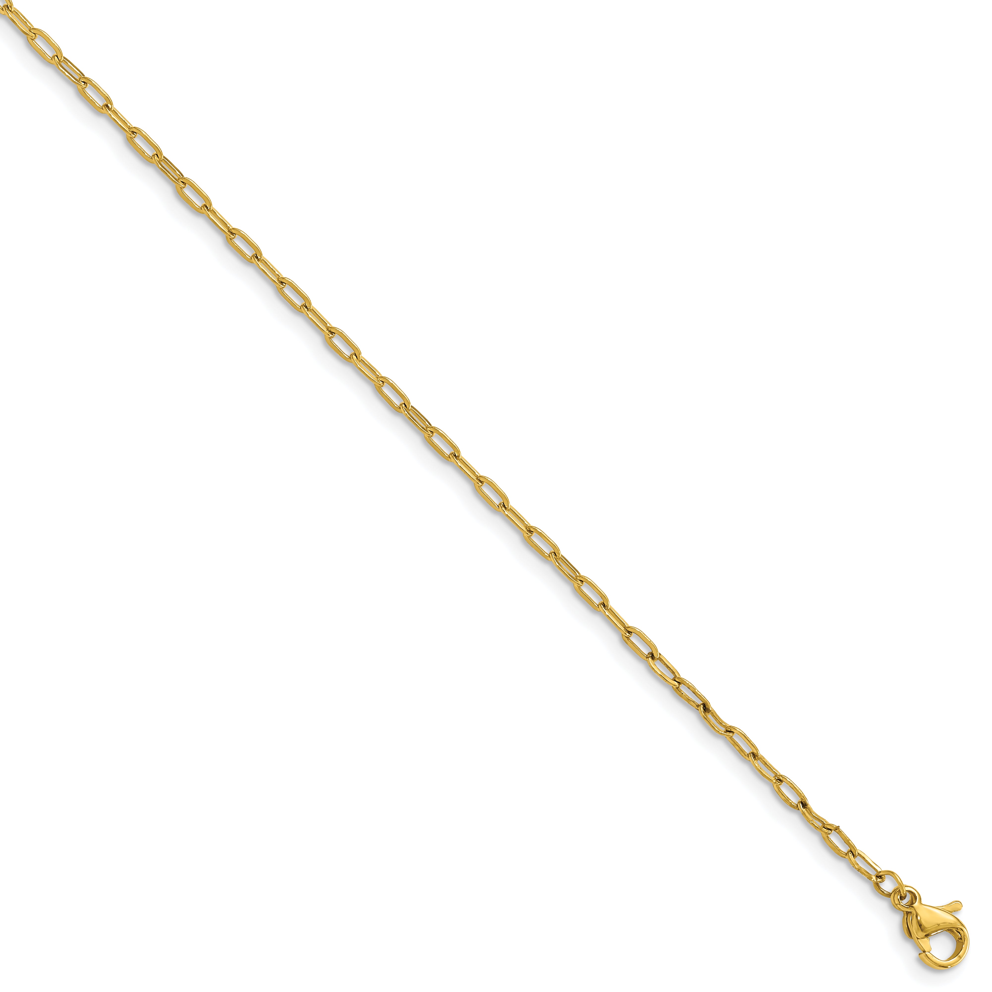 Chisel Stainless Steel Polished Yellow IP-platead Enlongated Open Link Paperclip 20 inch Chain Necklace Main image