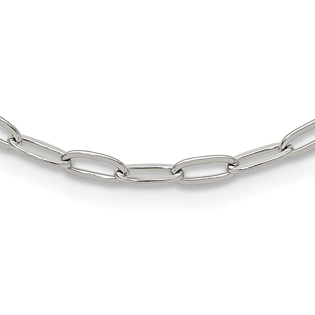 Chisel Stainless Steel Polished Elongated Open Link Paperclip15 inch with 2 inch extension Necklace Main image