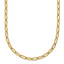 Chisel Stainless Steel Polished Yellow IP-plated Elongated Open Link Paperclip 15 inch Necklace with 2 inch Extension