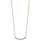 Chisel Stainless Steel Polished Yellow IP-plated Preciosa Crystal Curved Bar on a 17.75 inch Cable Chain with a 2 inch Extension Necklace