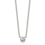 Chisel Stainless Steel Polished Glass Pendant on a 16 inch Cable Chain with a 2 inch Extension Necklace