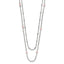 Chisel Stainless Steel Polished 2-Strand Pink Crystal Beaded 16 inch with 1 inch Extension Necklace