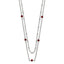 Chisel Stainless Steel Polished 2-Strand Red Crystal Beaded 16 inch with 1 inch Extension Necklace