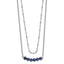 Chisel Stainless Steel Polished 2-Strand Lapis Beaded 16.5 inch with a 1 inch Extension Necklace