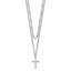 Chisel Stainless Steel Polished Cross 2 Strand 18.25 inch with 1 inch extension Necklace