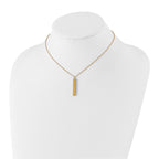 Chisel Stainless Steel Polished Yellow IP-plated Vertical Bar Dangle on a 15 inch Cable Chain with a 3 inch Extension Necklace