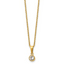 Chisel Stainless Steel Polished Yellow IP-plated Crystal Pendant on a 16 inch Cable Chain with a 2 inch Extension Necklace