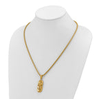 Men's Gold-Tone Polished Dog Tag Stainless Steel Box Chain Pendant Necklace 3.4mm