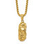 Men's Gold-Tone Polished Dog Tag Stainless Steel Box Chain Pendant Necklace 3.4mm