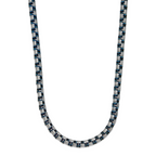 Polished Blue Stainless Steel Box Chain Necklace 6mm