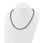 Polished Blue Stainless Steel Box Chain Necklace 6mm