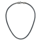 Polished Blue Stainless Steel Box Chain Necklace 6mm