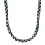 Polished Blue Stainless Steel Box Chain Necklace 6mm