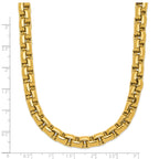 Polished Gold-Tone Stainless Steel Box Chain Necklace 8mm
