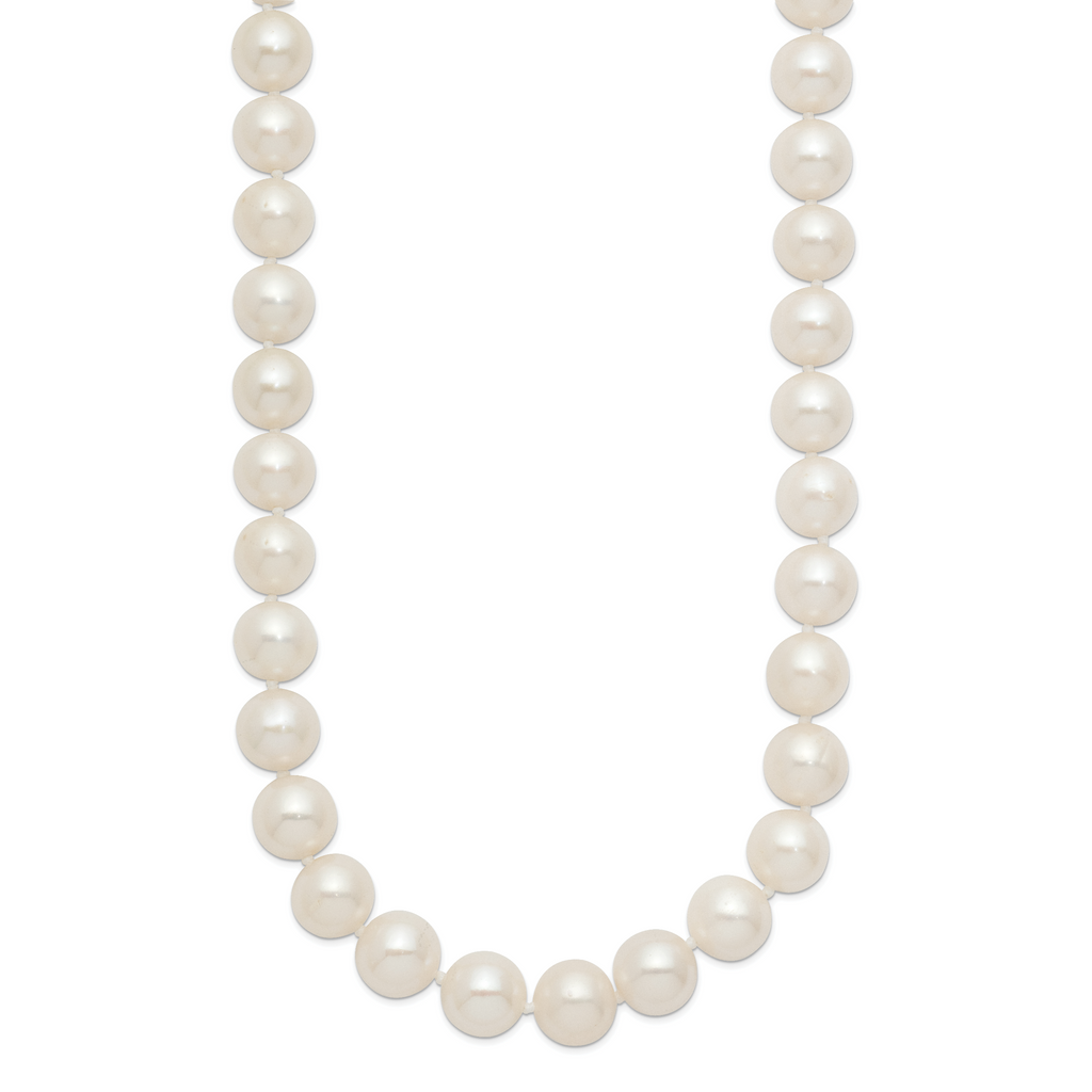 Polished Freshwater Cultured Pearl Knot Stainless Steel Necklace 10mm
