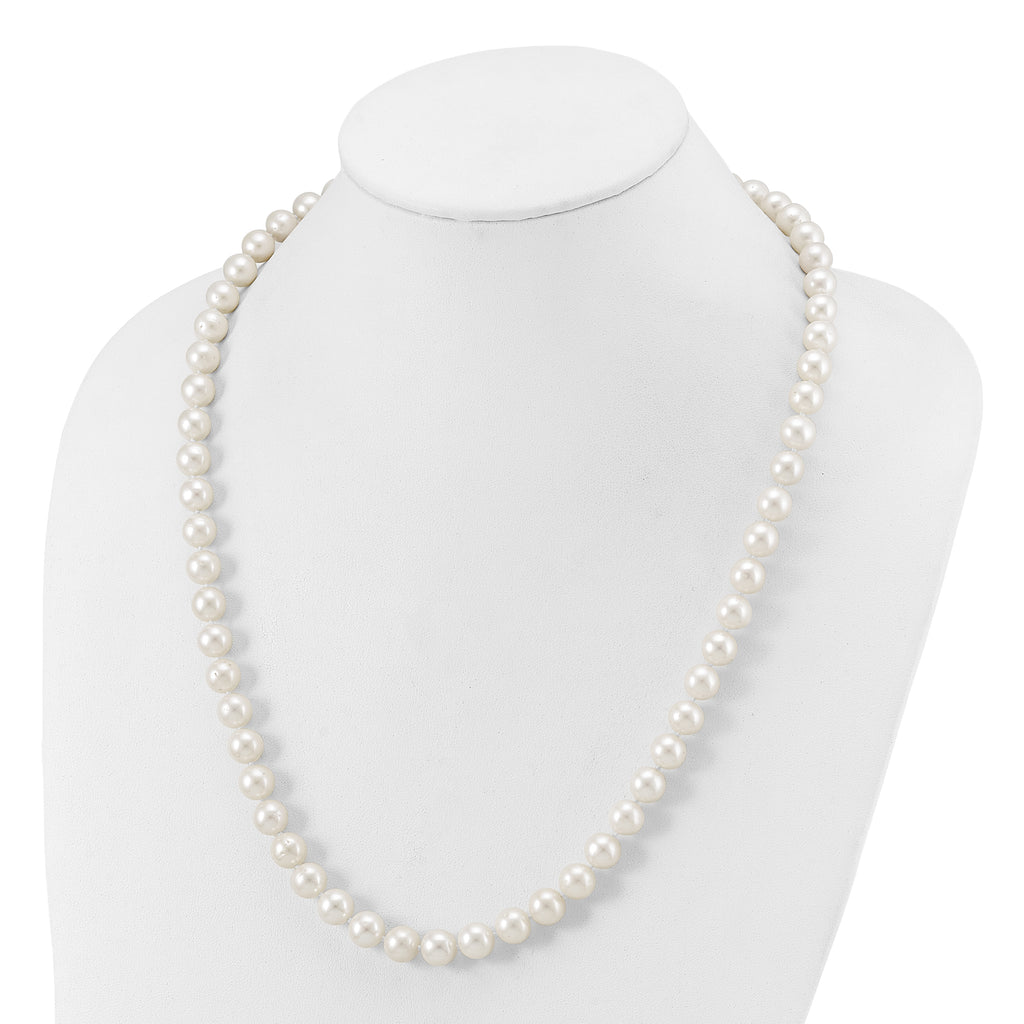 Polished Freshwater Cultured Pearl Knot Stainless Steel Necklace 10mm