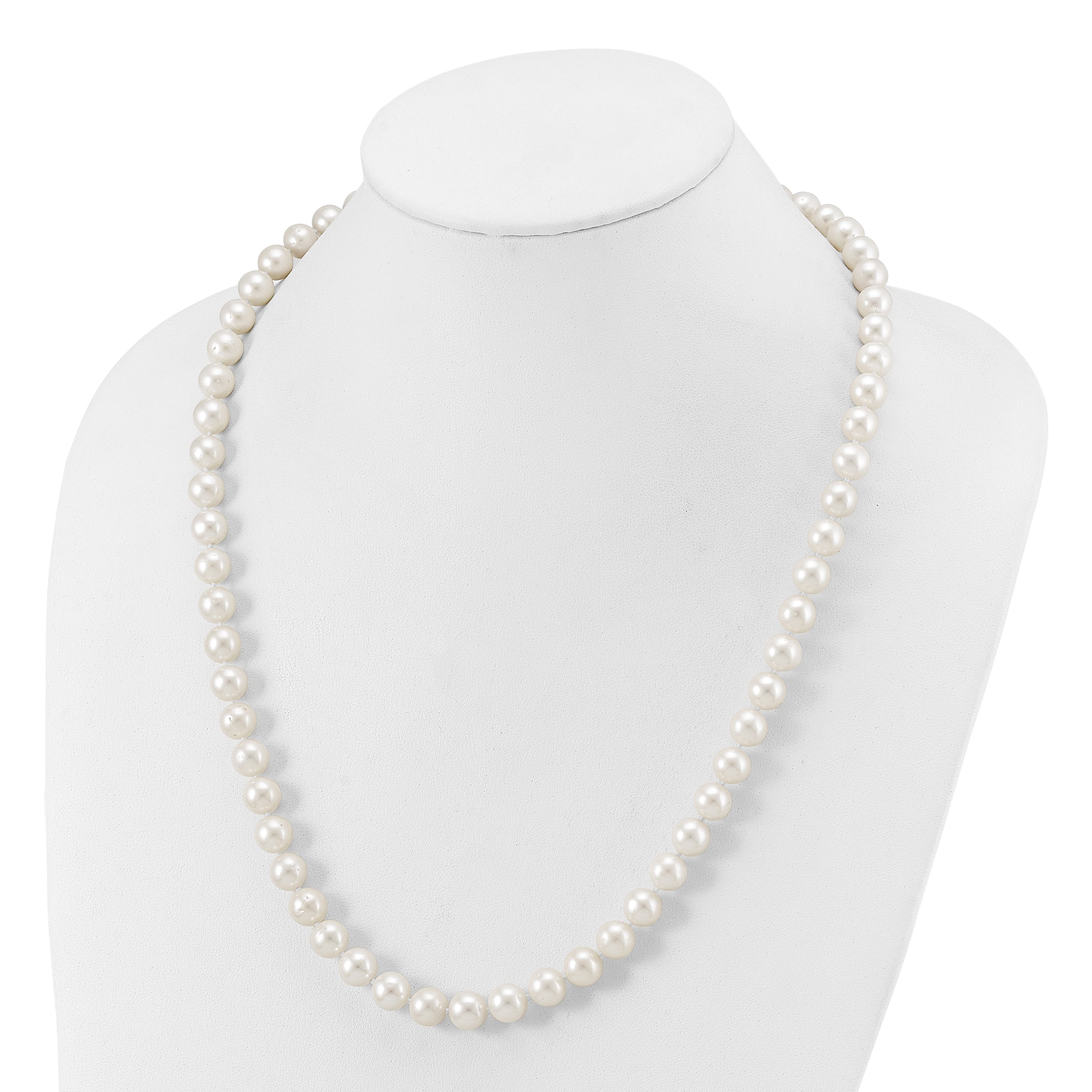Polished Freshwater Cultured Pearl Knot Stainless Steel Necklace 10mm