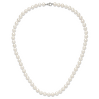 Polished Freshwater Cultured Pearl Knot Stainless Steel Necklace 10mm