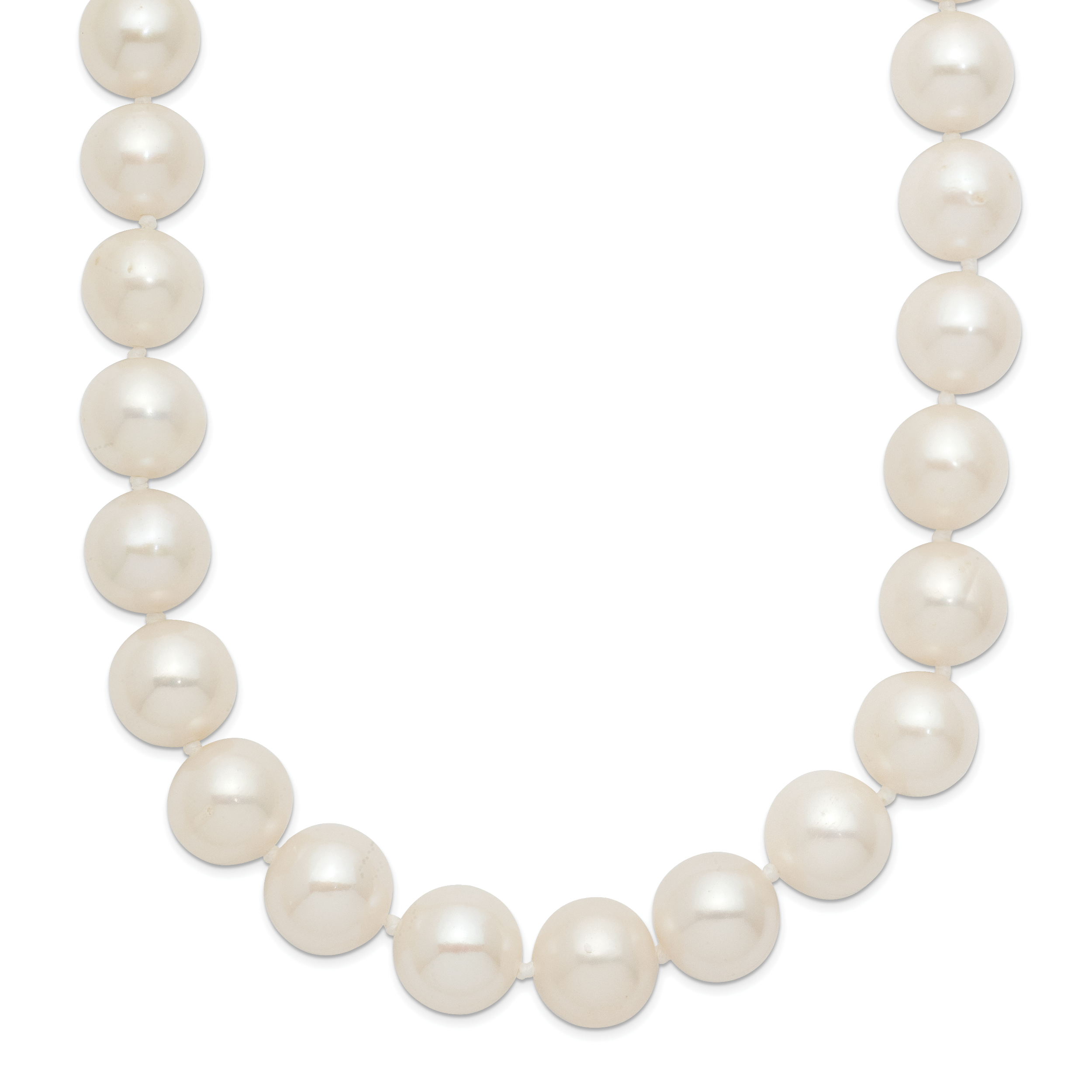 Polished Freshwater Cultured Pearl Knot Stainless Steel Necklace 10mm