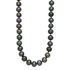 Polished Black Freshwater Cultured Pearl Knot Stainless Steel Necklace