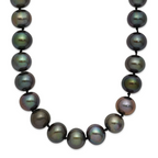 Polished Black Freshwater Cultured Pearl Knot Stainless Steel Necklace