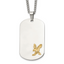 Men's Polished Eagle Stainless Steel 14K Gold Accent Curb Chain Pendant Necklace 3mm