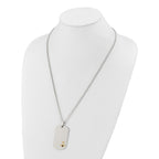 Men's Polished Anchor Stainless Steel 14K Gold Accent Curb Chain Pendant Necklace 3mm