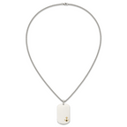 Men's Polished Anchor Stainless Steel 14K Gold Accent Curb Chain Pendant Necklace 3mm