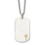 Men's Polished Diamond Cross Stainless Steel Curb Chain Necklace 3mm
