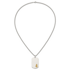 Men's Polished Praying Hands Stainless Steel 14K Gold Accent Curb Chain Pendant Necklace 3mm