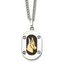 Men's Polished Enamel Stainless Steel 14K Gold Accent Curb Chain Pendant Necklace 3mm