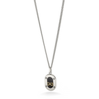 Men's Polished Diamond DAD Stainless Steel 14K Gold Accent Curb Chain Pendant Necklace 3mm