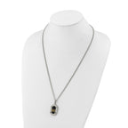 Men's Polished DAD Stainless Steel 14K Gold Accent Curb Chain Pendant Necklace 3mm
