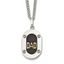 Men's Polished DAD Stainless Steel 14K Gold Accent Curb Chain Pendant Necklace 3mm