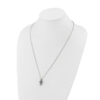 Antiqued Cross Stainless Steel Cable Chain Necklace 1.5mm