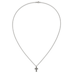 Antiqued Cross Stainless Steel Cable Chain Necklace 1.5mm